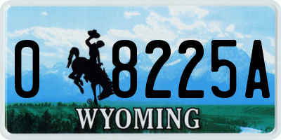 WY license plate 08225A