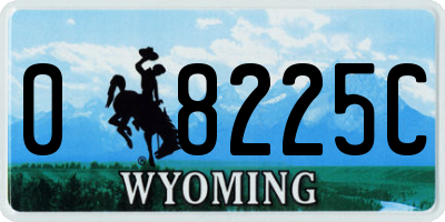 WY license plate 08225C