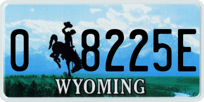WY license plate 08225E