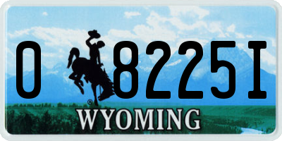 WY license plate 08225I