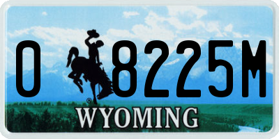WY license plate 08225M