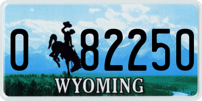 WY license plate 08225O