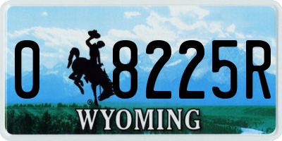 WY license plate 08225R
