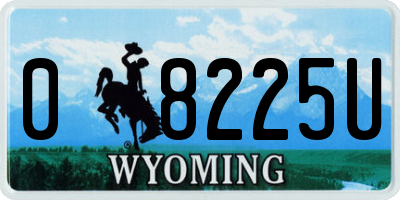 WY license plate 08225U