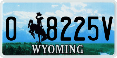 WY license plate 08225V