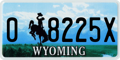 WY license plate 08225X