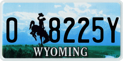 WY license plate 08225Y