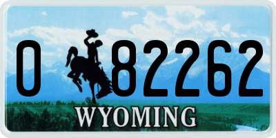 WY license plate 082262