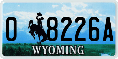 WY license plate 08226A