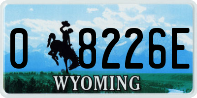 WY license plate 08226E