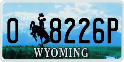 WY license plate 08226P