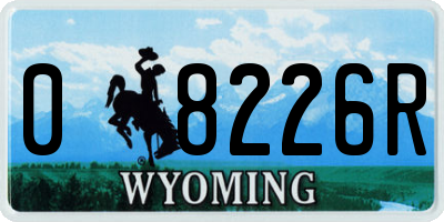 WY license plate 08226R