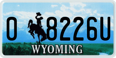 WY license plate 08226U