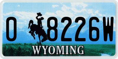 WY license plate 08226W