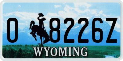 WY license plate 08226Z