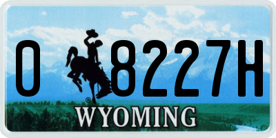 WY license plate 08227H