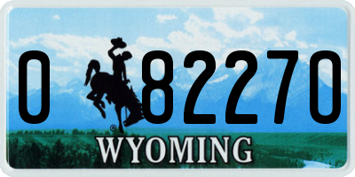 WY license plate 08227O