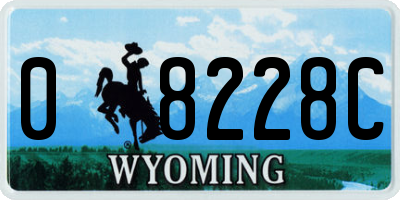 WY license plate 08228C