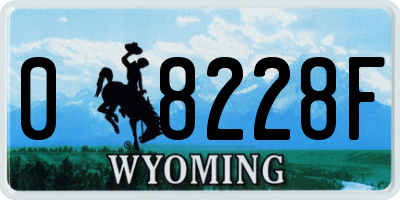 WY license plate 08228F