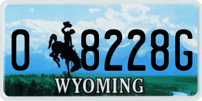 WY license plate 08228G