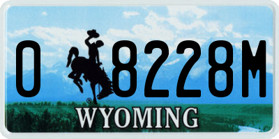WY license plate 08228M
