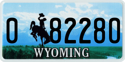WY license plate 08228O