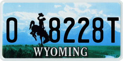 WY license plate 08228T