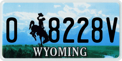 WY license plate 08228V
