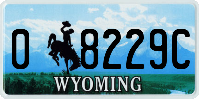 WY license plate 08229C