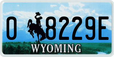 WY license plate 08229E