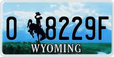WY license plate 08229F