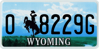 WY license plate 08229G