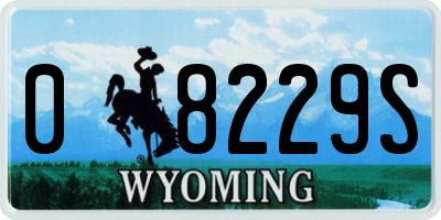 WY license plate 08229S