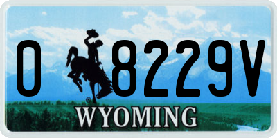 WY license plate 08229V
