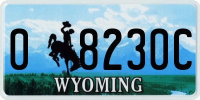 WY license plate 08230C