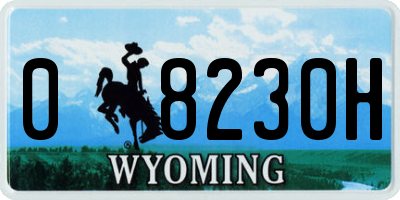 WY license plate 08230H
