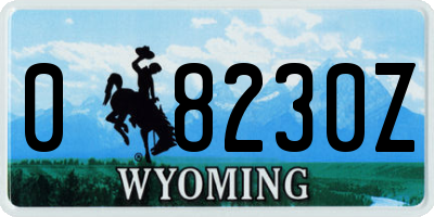WY license plate 08230Z