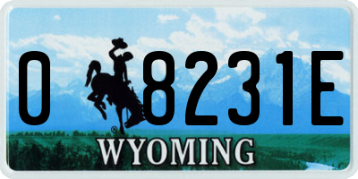 WY license plate 08231E
