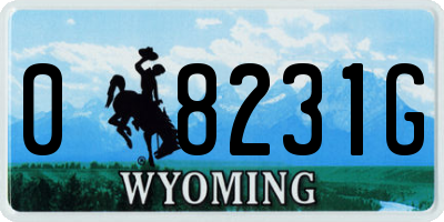 WY license plate 08231G