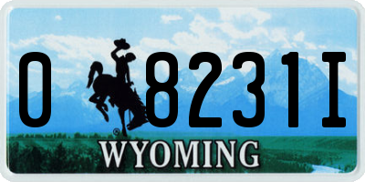 WY license plate 08231I