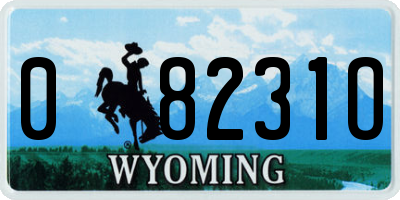 WY license plate 08231O