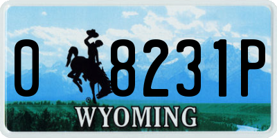 WY license plate 08231P