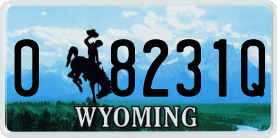 WY license plate 08231Q