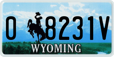 WY license plate 08231V