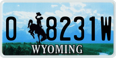 WY license plate 08231W