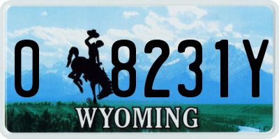 WY license plate 08231Y