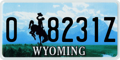 WY license plate 08231Z