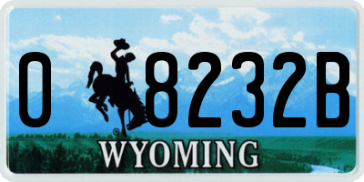 WY license plate 08232B