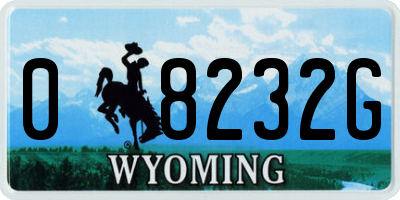 WY license plate 08232G