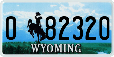 WY license plate 08232O